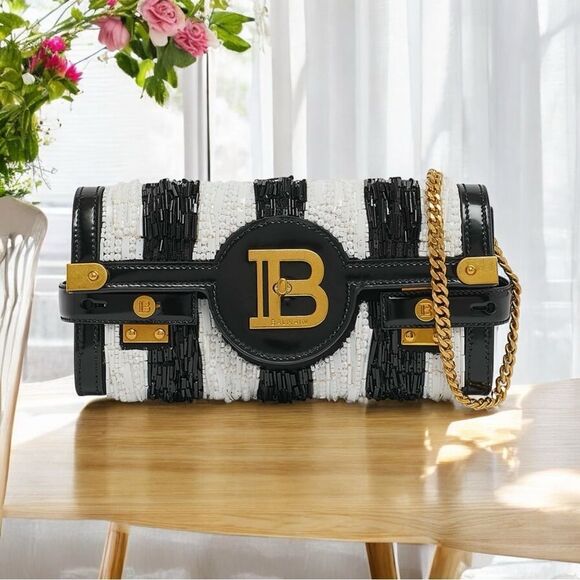 NWT Balmain BBuzz Sequined Wallet on Chain - Picture 1 of 5